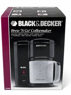 Black & Decker Brew N Go Coffeemaker DCM16 Single Serve Travel Mug New